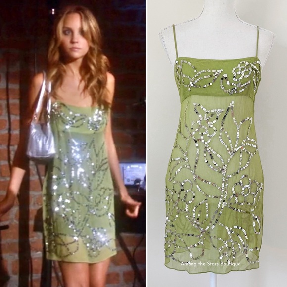 Rare Y2K Vintage Green Sequin Dress ASO Amanda Bynes in What I Like About You - Picture 1 of 16